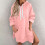 Women's solid color hooded sweatshirt fleece pullover 2