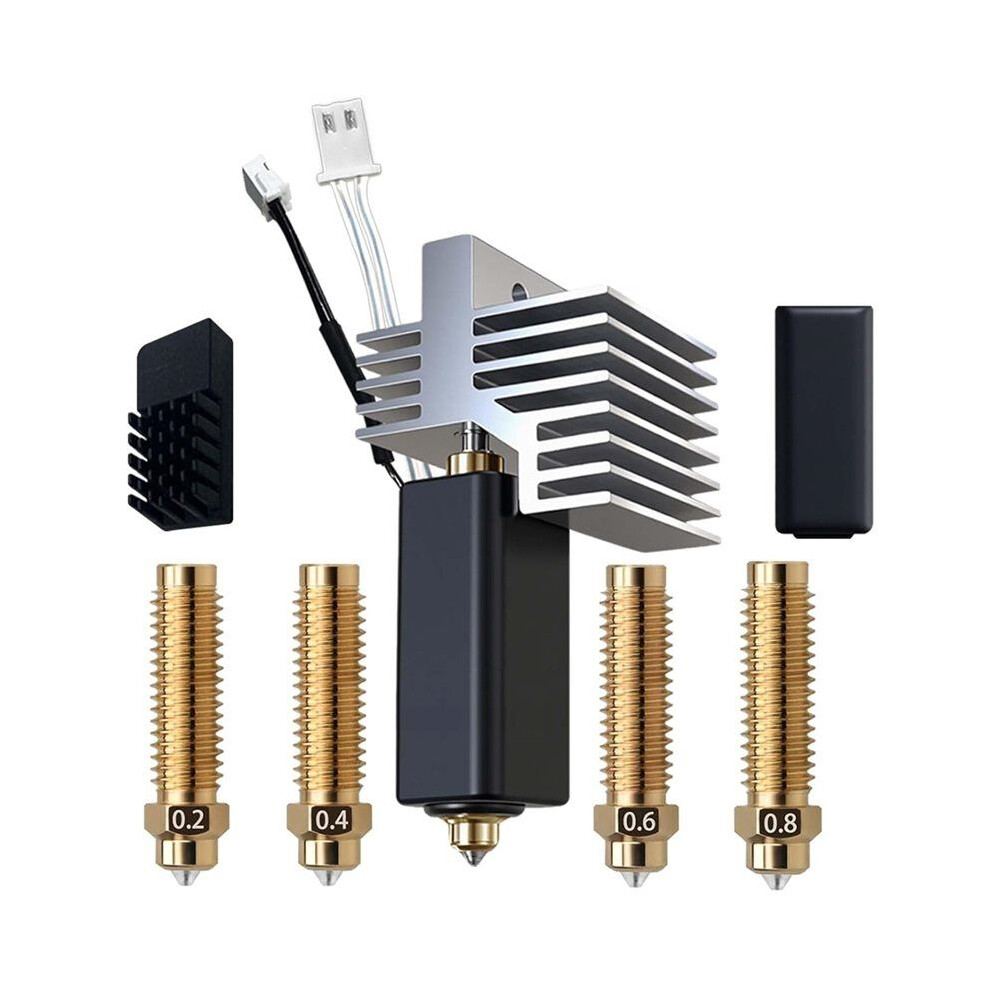 For Centauri Carbon Hotend,0.2Mm,0.4Mm,0.6Mm,0.8Mm Hardened Steel Brass Nozzle,Extruder Hotend Kit,With Heat Sink 6033402146919