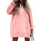 Women's solid color hooded fleece sweatshirt long sleeve 5