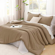 Ensemble de couette bohème taupe, taille queen, 3 pièces