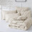 Queen Beige Comforter Set 7-Piece Pintuck 6