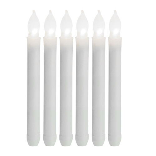 Flammenlose Spitzkerzen, weiß, Kunststoff, 6er-Pack 2