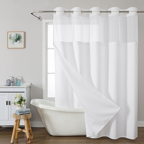 Νέες αφίξεις μπάνιου - Σετ κουρτινών ντους και επένδυσης με 12 γάντζους, ανθεκτικά 2
