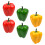 6 Stück künstliche Mini-Paprika (rot, grün, gelb) 3