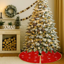 Jupe de sapin de Noël ronde 100 cm, tapis de décoration festive