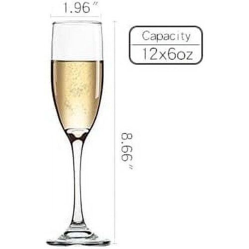 Σετ 12 φιαλών σαμπάνιας, 6 ουγγιών Crystal Clear 1