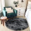 Dark Grey Tie-Dyed Round Area Rug 4 ft 2