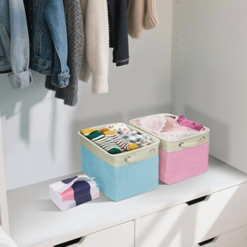 3 Pack Linen Storage Bins 15" x 11" x 9.5" 2