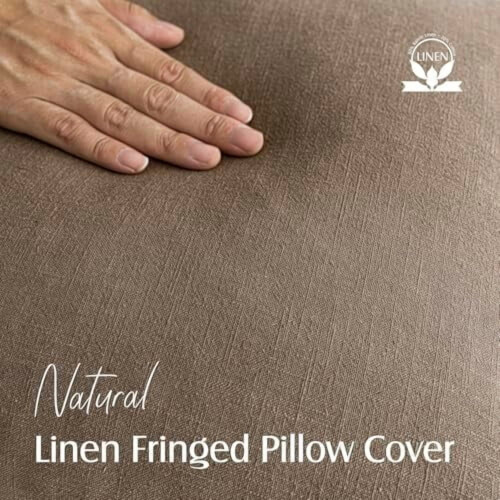 Fodere per cuscini in ramia e cotone con frange, 45x45 cm, set da 2 1