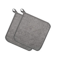 Lot de 2 maniques en coton éponge basiques pour la cuisine, résistantes à la chaleur, pour une utilisation quotidienne. Grand format, dessous de