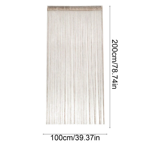 Beaded curtain room divider with silver thread and tassels 2