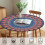 Boho round tablecloth waterproof fitted60inch 6