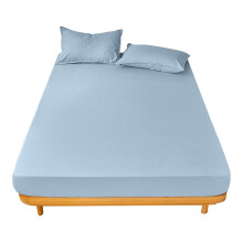 Giyblacko Japanisches, einfarbiges Einzelbett-Set aus garngefärbtem Stoff (Bettlaken und Kissenbezug + 1 Paar)