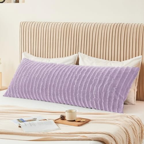 Capa de almofada de corpo em fleece estilo boho, 50x137cm, com zíper.