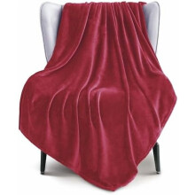 Extra Large 50x70" Fleece Throw Blanket, 300GSM, Super Soft & Warm, Deep Red, All-Season, Cozy & Lightweight