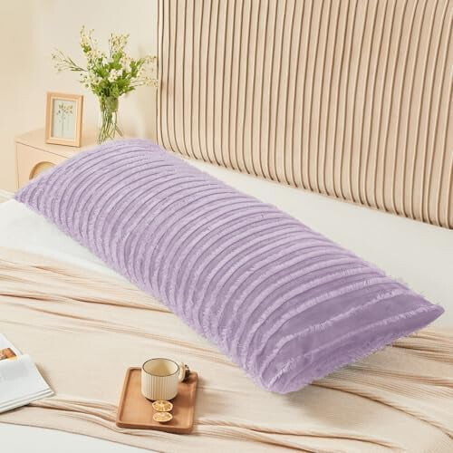 Capa de almofada de corpo em fleece estilo boho, 50x137cm, com zíper. 1
