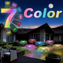 Décorations lumineuses solaires Xhy pour jardin extérieur, 7 couleurs changeantes, LED en forme de méduse, étanches, pour cour, allée, pelouse,
