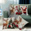 Set di 4 federe natalizie Aolie, 45x45 cm, 5