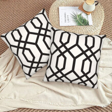 Capas de almofada Trellis pretas, 40x40cm, conjunto de 2, estilo rústico, para sofá, sala de estar, quarto, cama ou área externa.