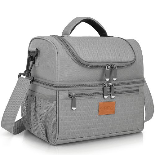 Sac à lunch isotherme double compartiment 17 L gris