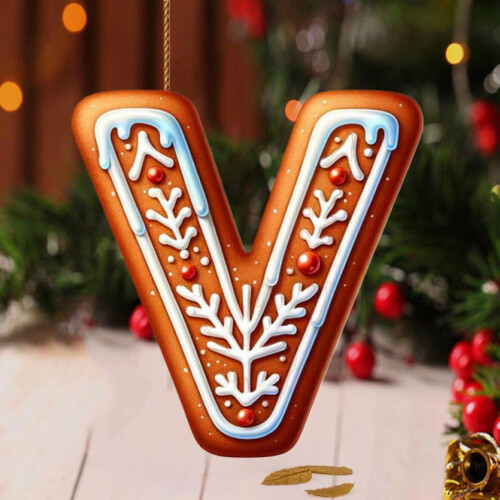 Acrylic 2D Christmas Letter Pendant A-Z 2
