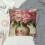 Roze geranium sierkussenhoes, kort pluche, 1 stuk 2