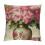 Roze geranium sierkussenhoes, kort pluche, 1 stuk 1
