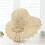 Women's Ruffled Flower Summer Beach Hat Wide Brim Knitted 7