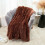 Faux Fur Throw Blanket Brown 51x63 Inches 2