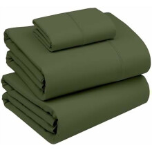 Ensemble de draps 3 pièces en percale de coton 100 % pour lit simple