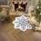 Christmas front door mat snowflake shape white 4
