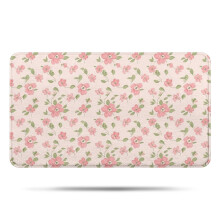 Tapete de banheiro floral antiderrapante em microfibra, 43 x 76 cm (17 x 30 polegadas)