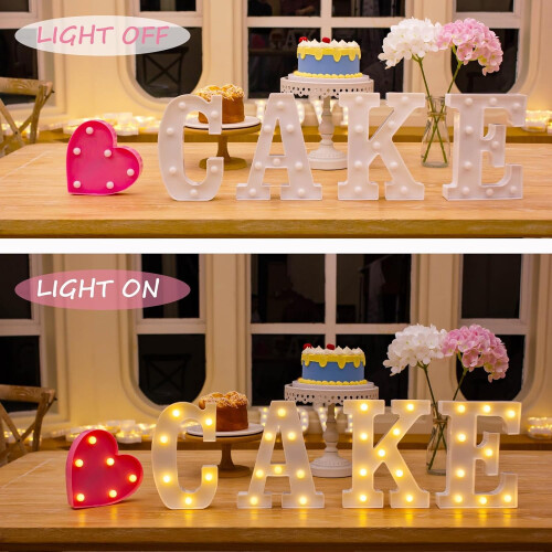 Letras do alfabeto e números com luzes LED (26 letras + 10 2