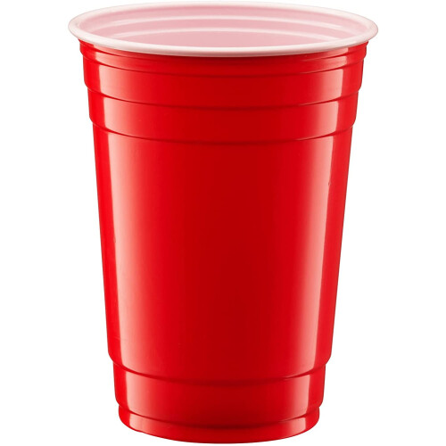 Rote Einwegbecher aus Plastik, 18 oz (100er-Packung) 1