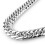 Colar masculino de corrente de aço inoxidável polido, modelo cubano, 11/13/16 mm - Prata - Pulseira de 8 polegadas 2
