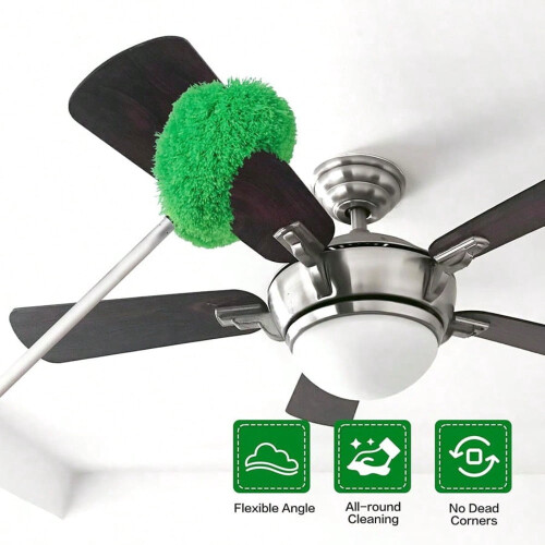 Extendable Microfiber Ceiling Duster, Washable & Flexible for Fans & High Places 1