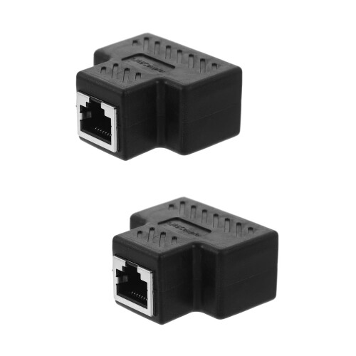 2pcs Ethernet Splitter High Speed 1 To 2 Splitter 3-way Ethernet Module Plug 2