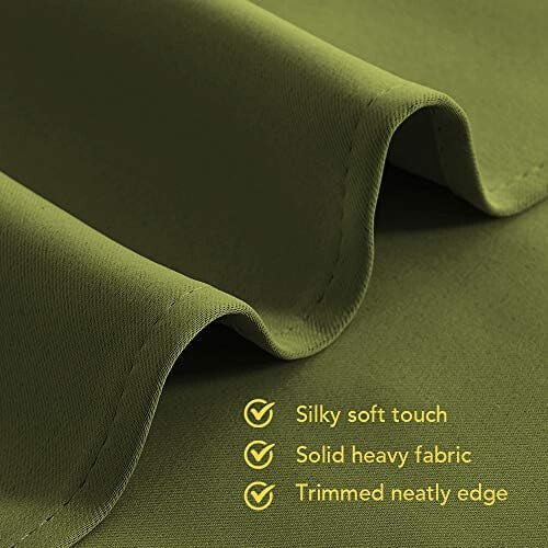 Olive Green Blackout Curtains with Silver Grommets, 34x60 2