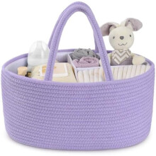 Baby Diaper Caddy Cotton Rope Basket Large