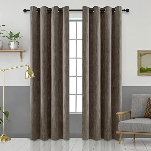 Cotton Blackout Curtains Brown 52x96 Inch 1 Panel