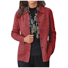 Cardiganjasje voor dames, opruiming, modieuze casual damesjas met zakken, lange mouwen, effen kleur, vestblouse