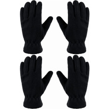 2 Pairs Kids Fleece Gloves Full Finger Winter Warm Gloves Cold Weather Mittens for Boy Girl