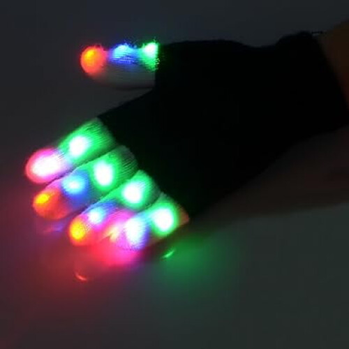 Γάντια LED με φωτισμό για άνδρες και γυναίκες, 6 χρώματα, 1 ζευγάρι 2