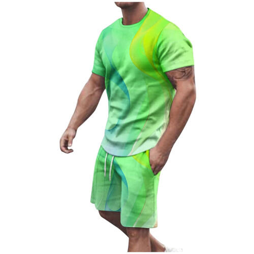 Φόρμες για άνδρες Σετ Joggers Casual T-shirt Καλοκαιρινό Αθλητικό Στρογγυλή Λαιμόκοψη