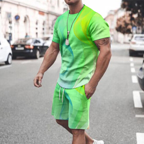Φόρμες για άνδρες Σετ Joggers Casual T-shirt Καλοκαιρινό Αθλητικό Στρογγυλή Λαιμόκοψη 1