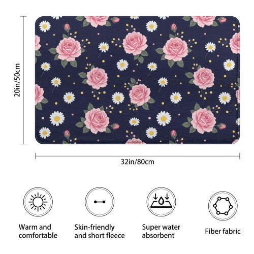 Χαλί μπάνιου Pioneer Flower Floral από αντιολισθητική μικροΐνη 2