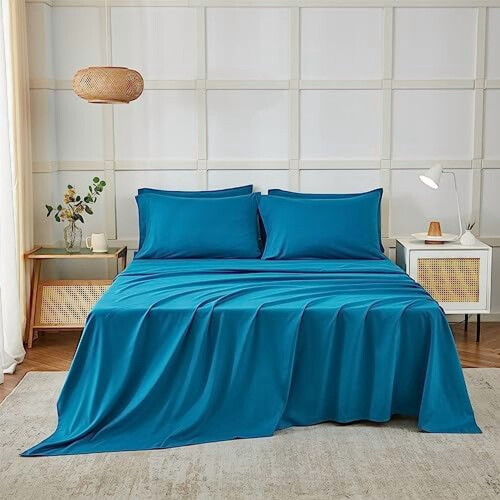 Grey King Sheets Set 6-Piece, 1800 Series Microfiber, 14" 1