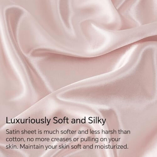 Satin Bed Sheet Set Queen Size with 2 Pillowcases 2