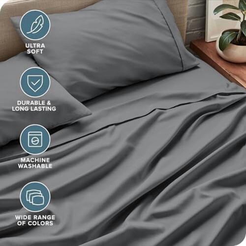 Σετ σεντονιών Luxury1800 Ultra-Soft Microfiber – Διπλά βουρτσισμένα, με βαθιές τσέπες, 4 τεμάχια, 2