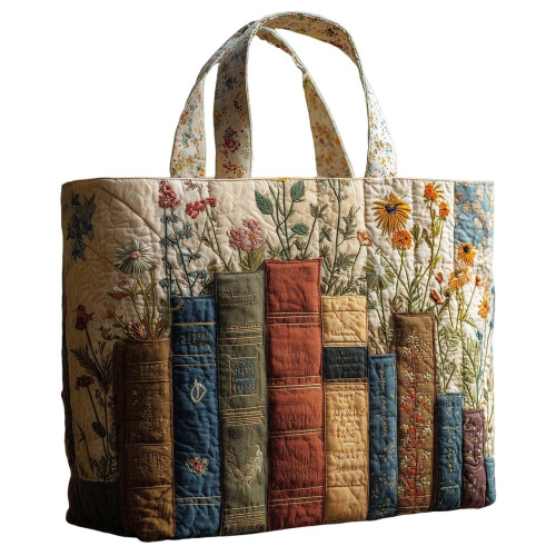 Bolsa tote vintage YOCBZ em algodão acolchoado para mulheres, 13,4x